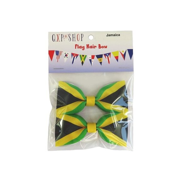 Jamaica Flag Hair Bow Girls Women Multicultural Accessories Hair Decor